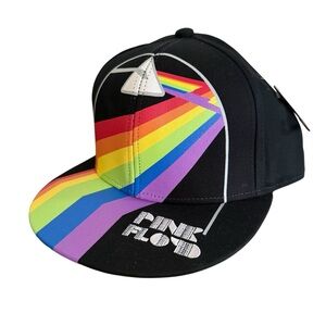Pink Floyd Snapback Hat Black Prism Burst Dark SIde of The Moon DSOTM Rainbow